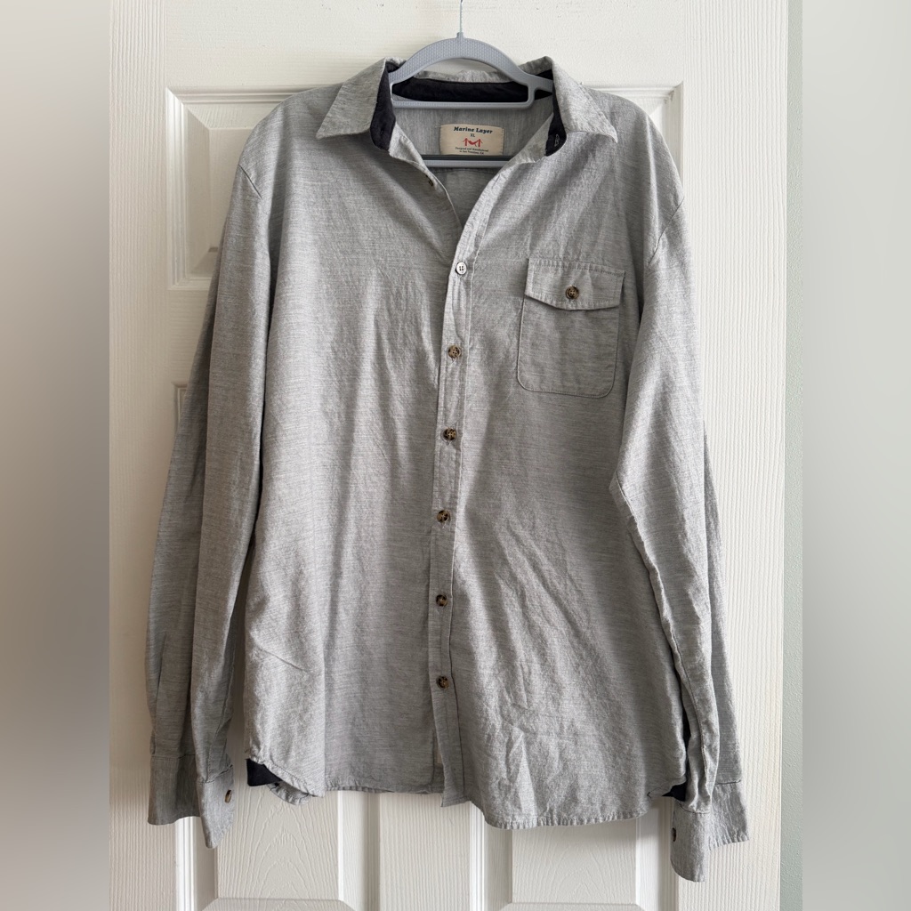 Marine Layer Men's Gray Long Sleeve Shirt